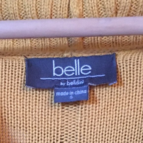 Honey Yellow Cowl Neck Pleated Sweater Dress - Picture 12 of 12